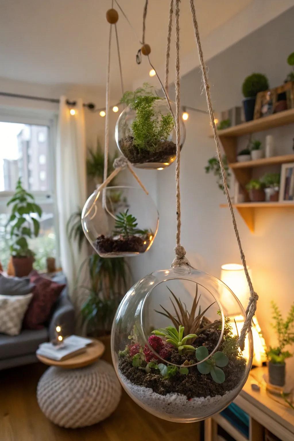 Enchant your setting using suspended garden orbs.