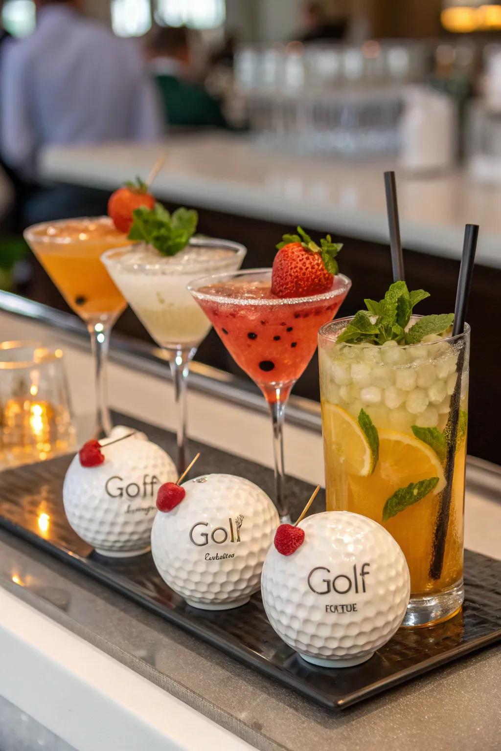Signature golf-themed elixirs add a special touch to the bar offerings.