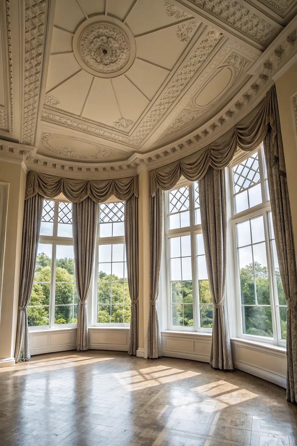 Ceilings that complement broad windows enhance natural illumination and vistas.