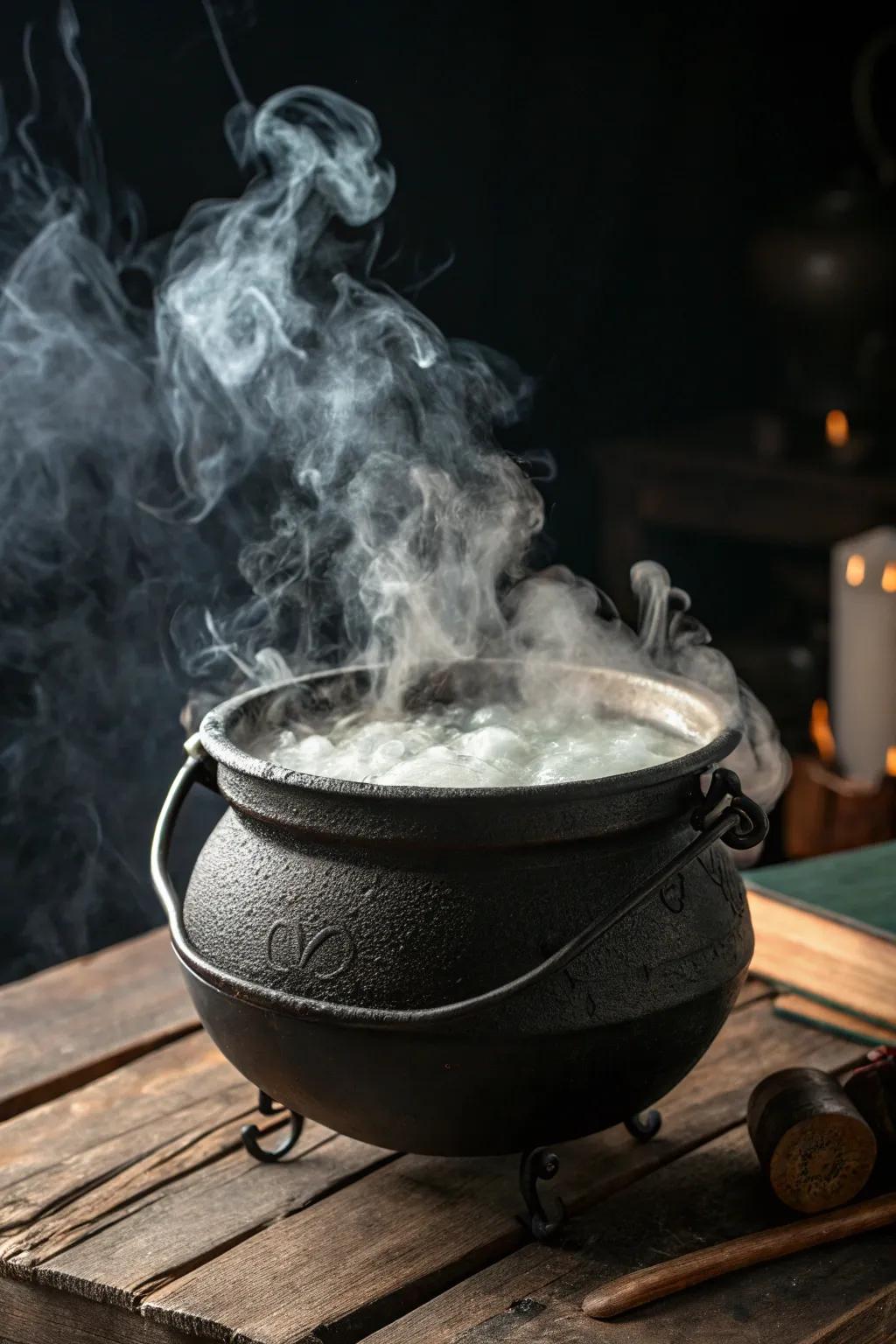 Serve a magical witch’s elixir with a smoky result.