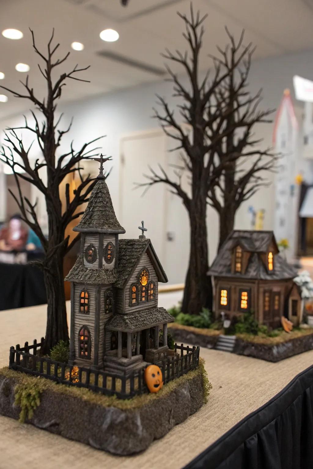 Craft your own ghost metropolis using miniature props.
