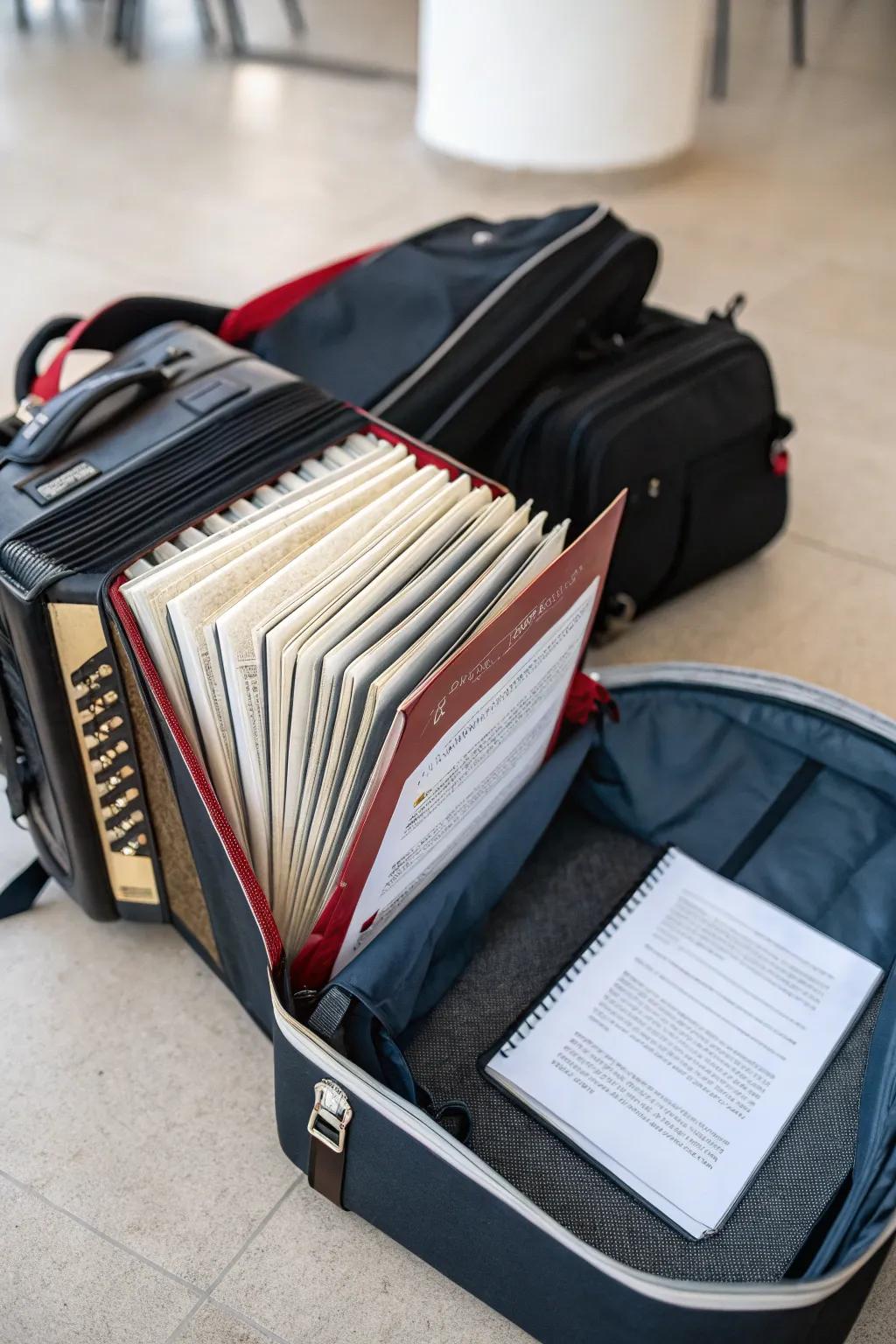 Accordion folders offer great portability without sacrificing organization.