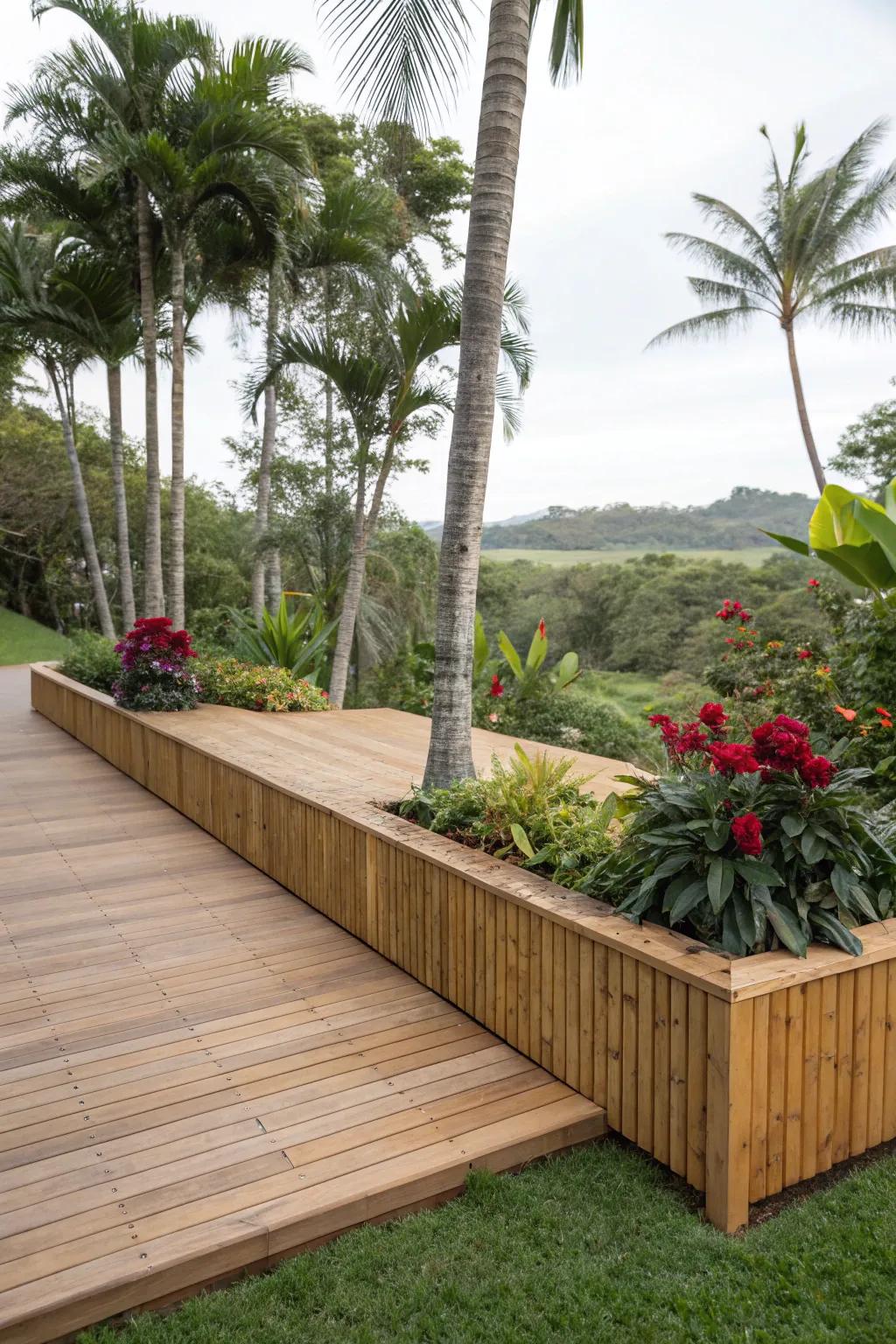 Cane skirting grants a sustainable and exotic ambiance.