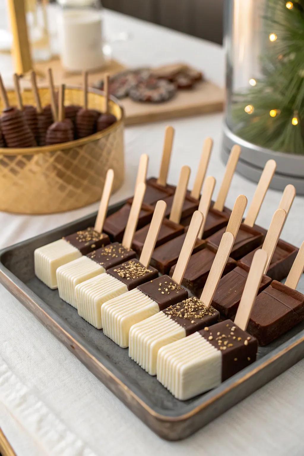 Hot chocolate sticks offer a fun and easy way to enjoy cocoa.
