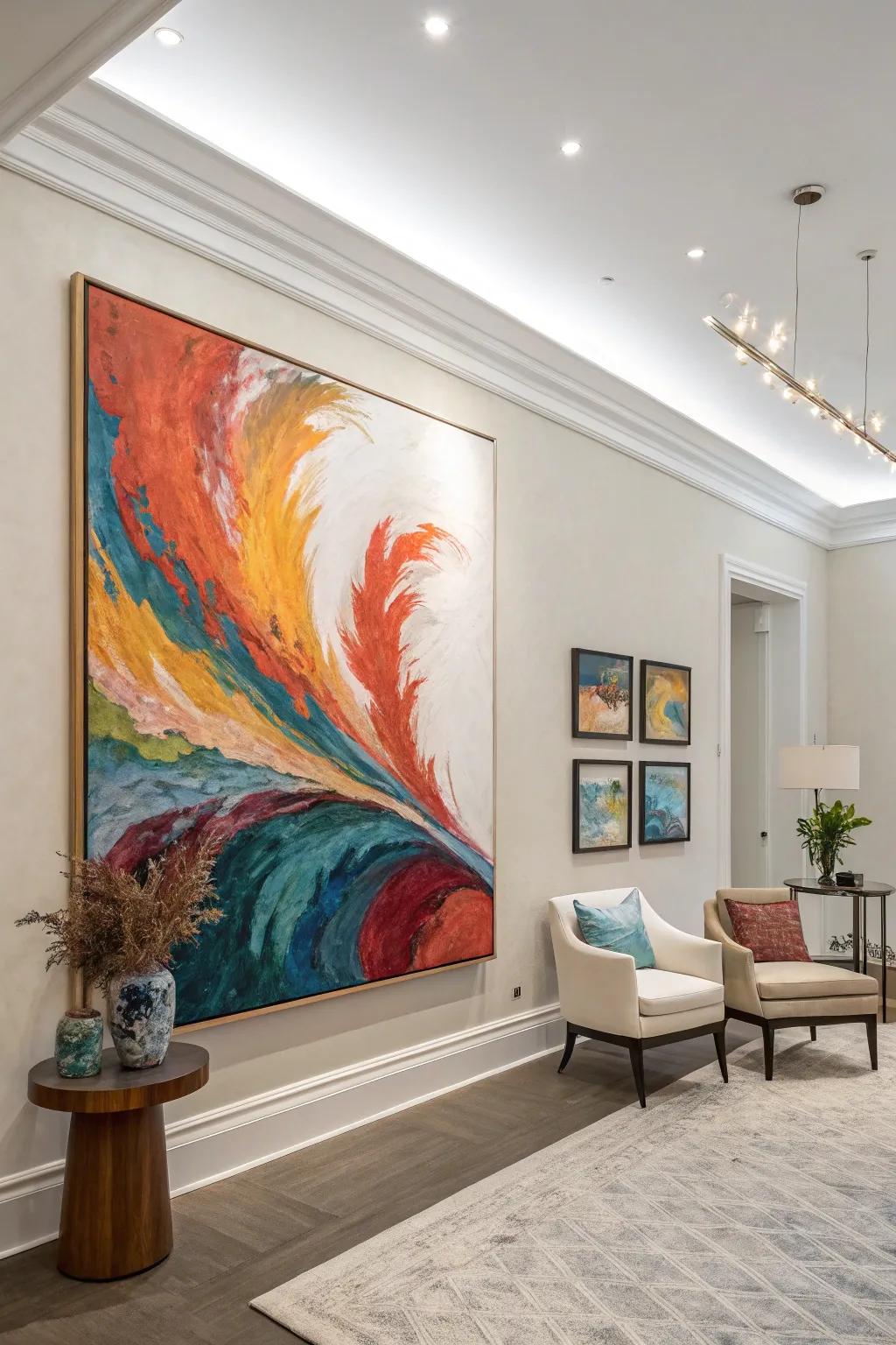 Enlarged graphic pieces make a bold statement