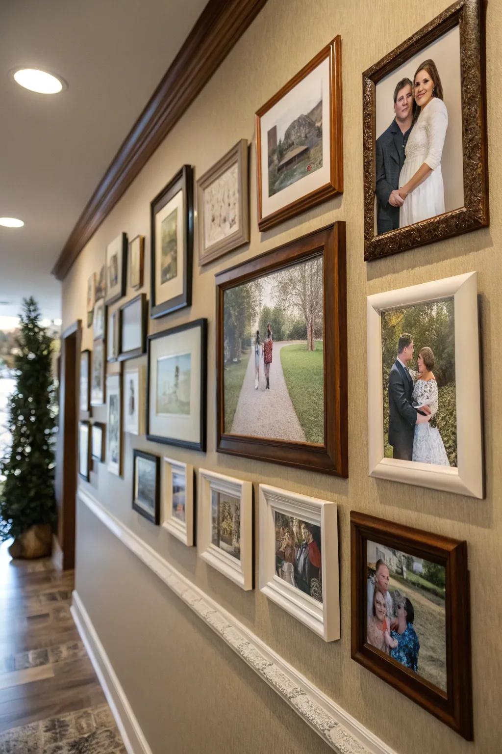 A snapshot display wall injects a private spin into your home.