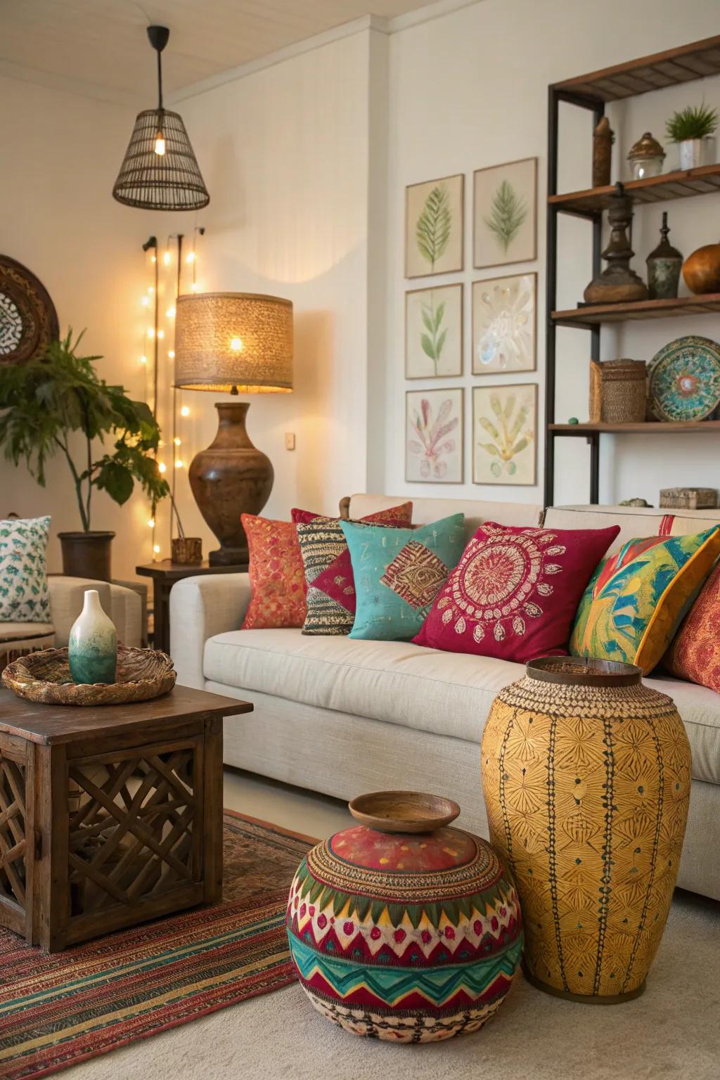 Personalized accents bringing warmth to the lounge.