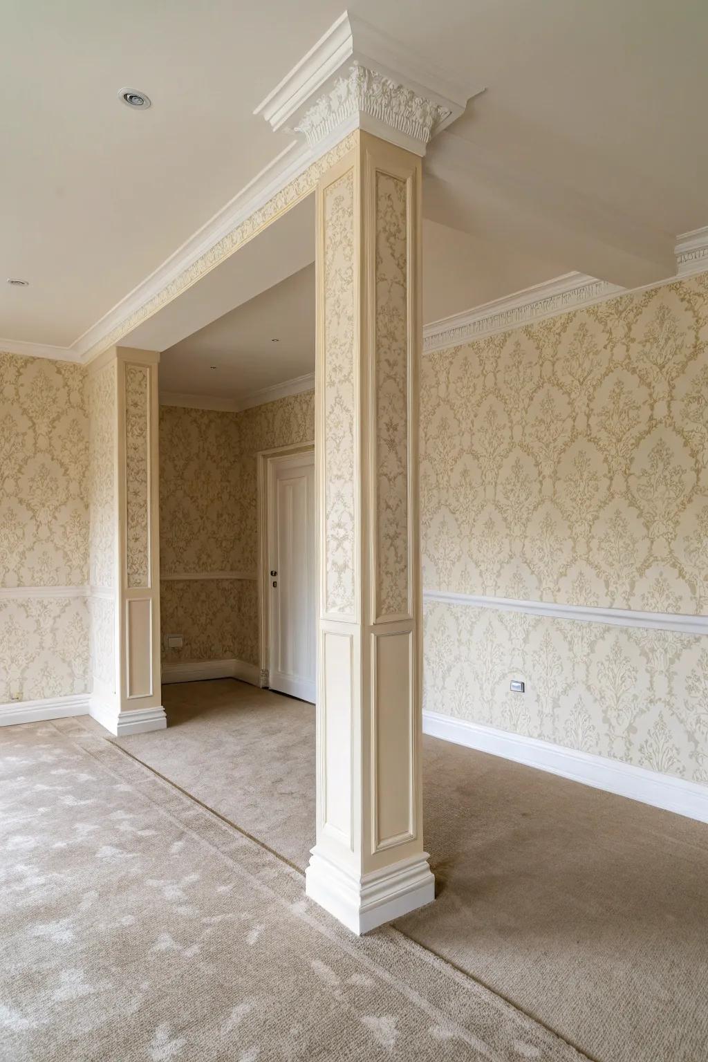 Wall coverings create a consistent look.