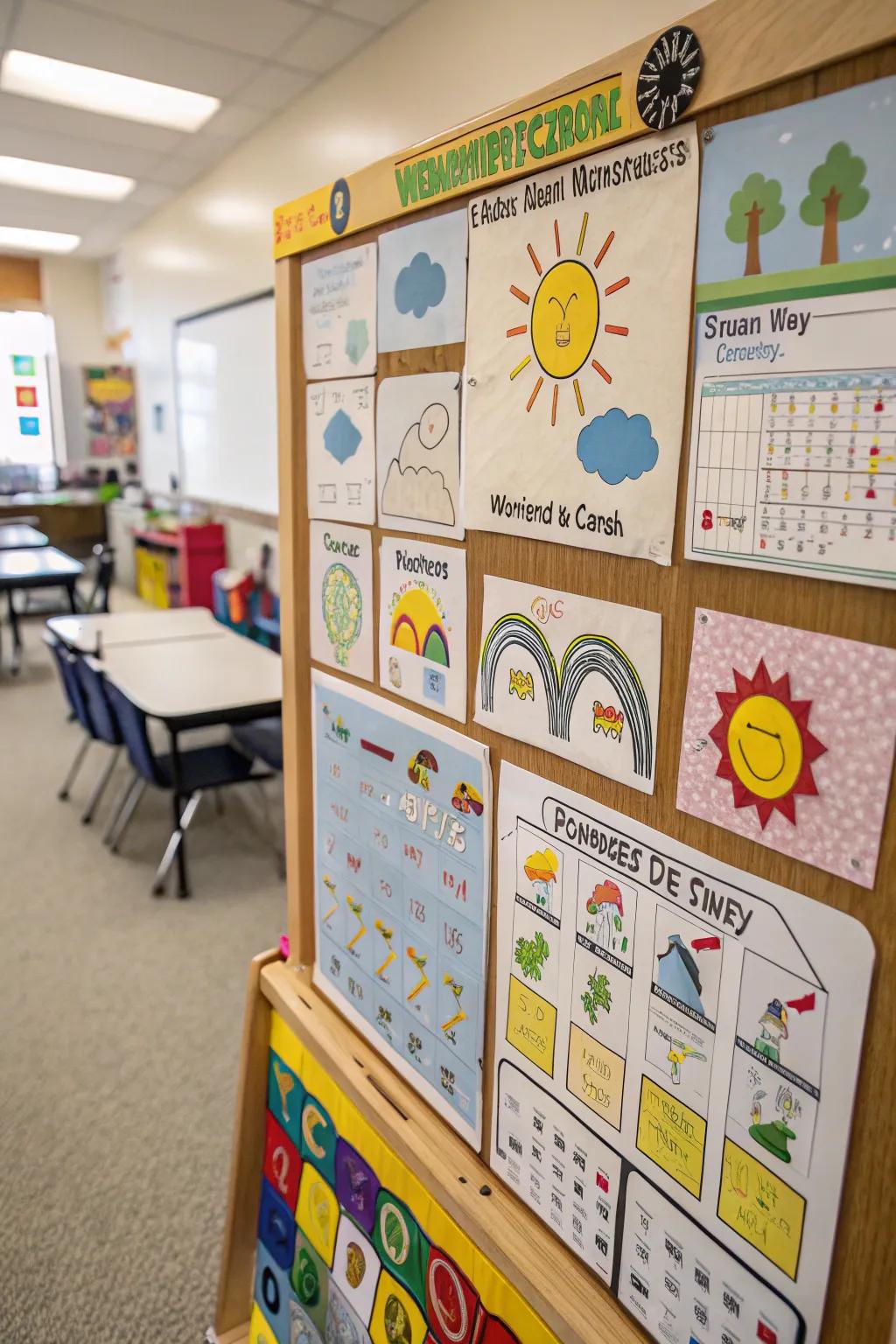 Forecast fun and education with a participatory climate center board.