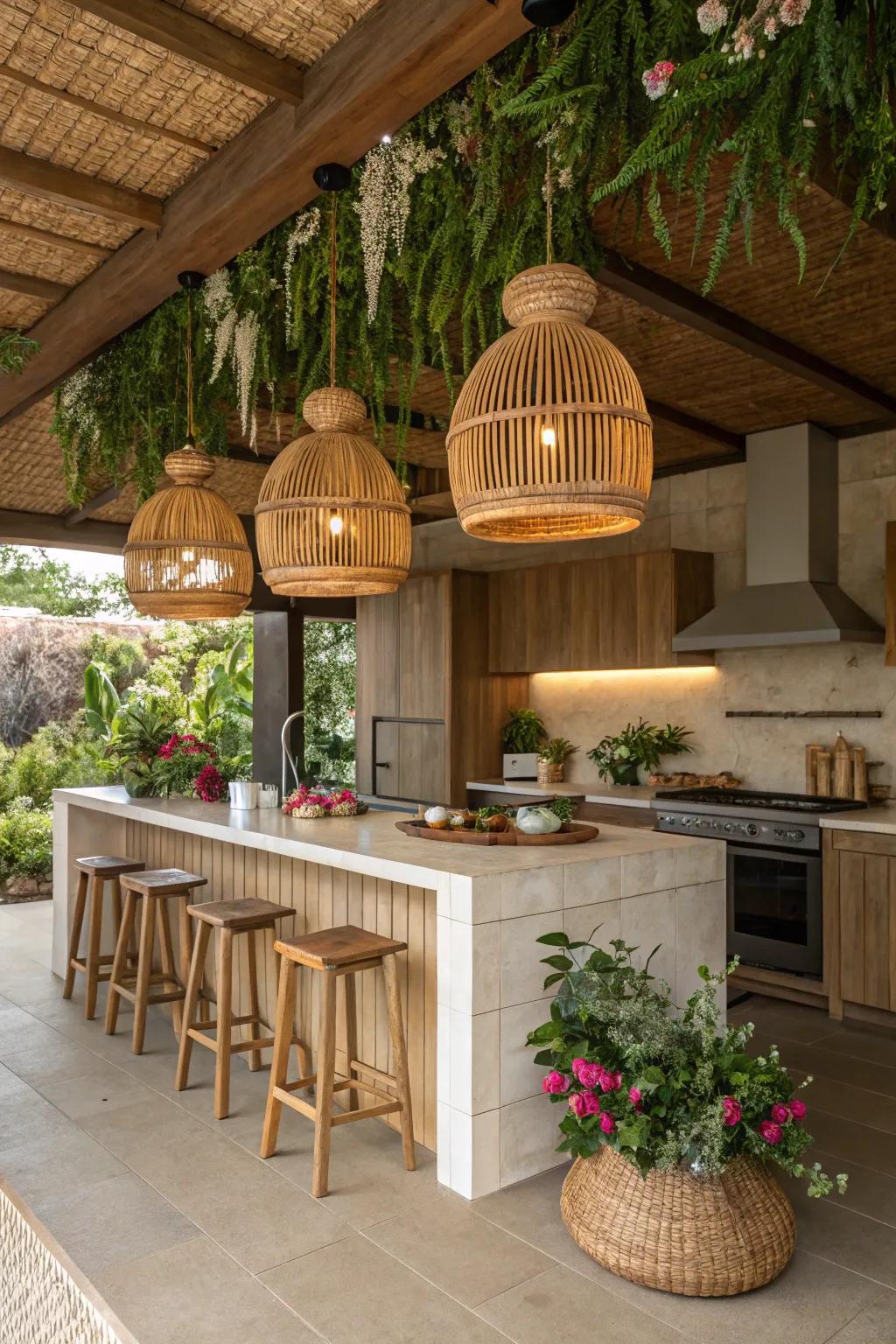Natural pendants bring the outdoors in.