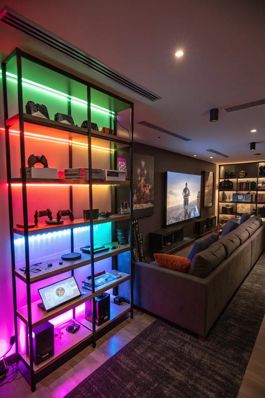 Make collectibles shine with LED shelving.