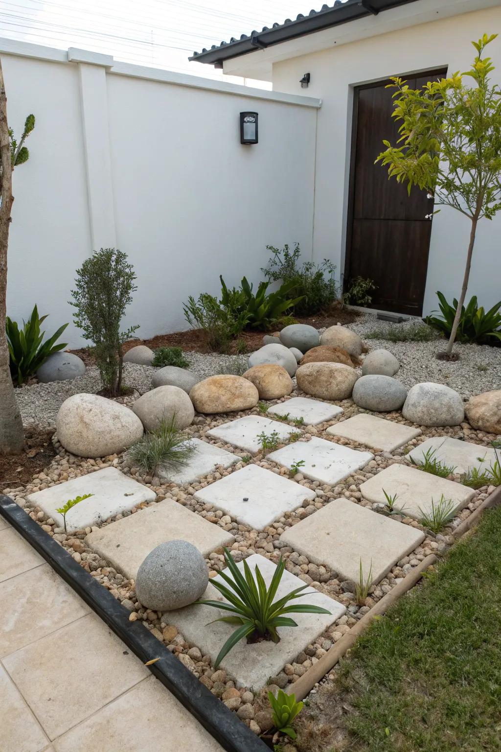 A minimalist rock arrangement offering simplicity and sophistication.