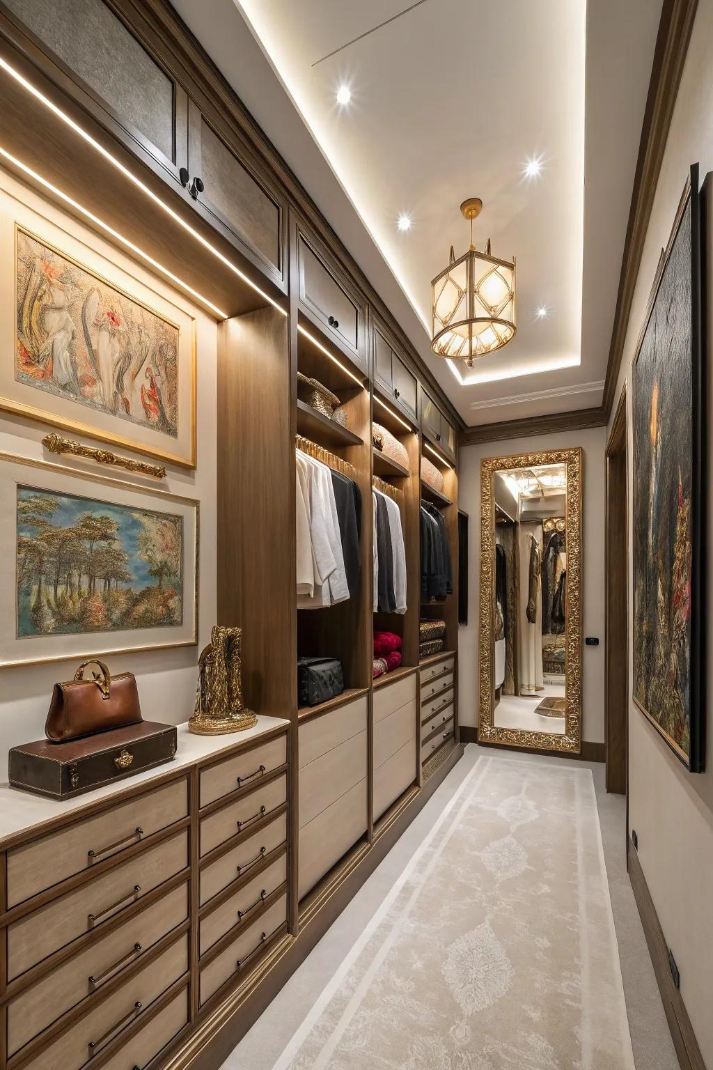 Refined art appending personal expression to the closet.