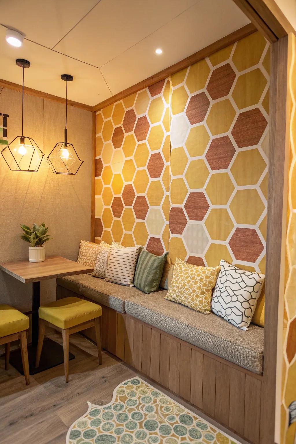 Honeycomb patterns impart texture and whimsy
