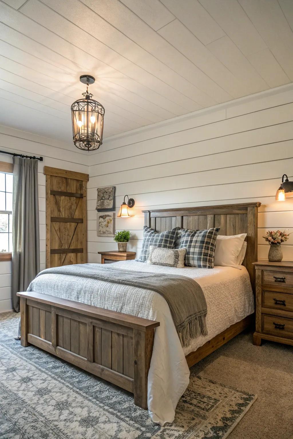 Quintessential countryside touch rendered by a plank panel wall