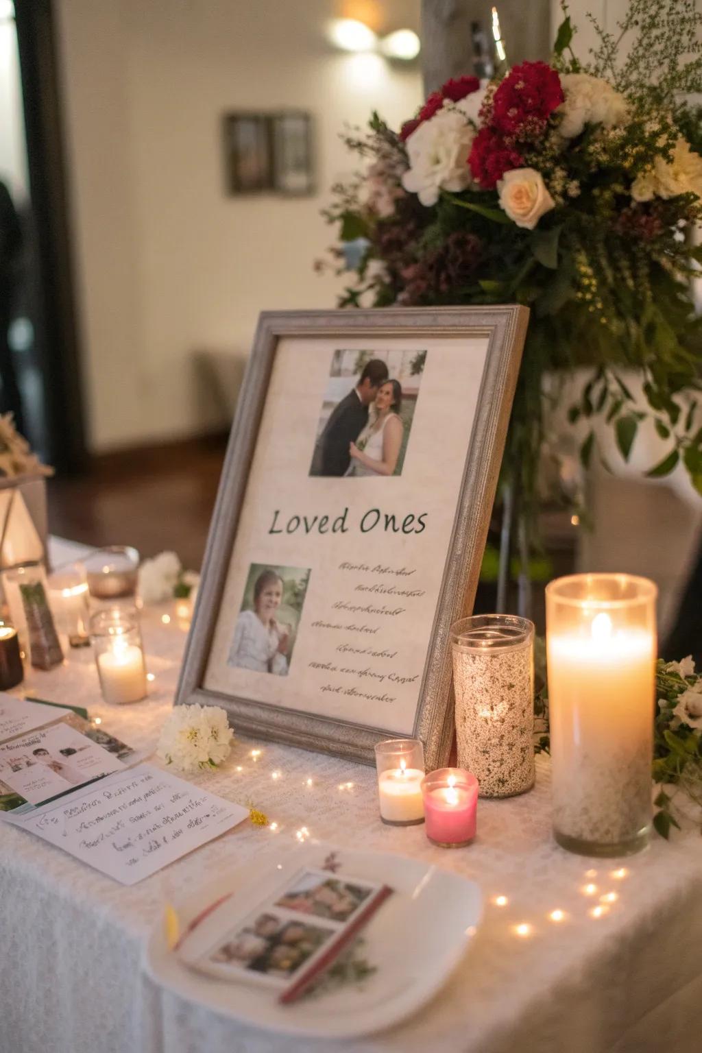 A heartfelt verse brings lyrical beauty to your memory display.