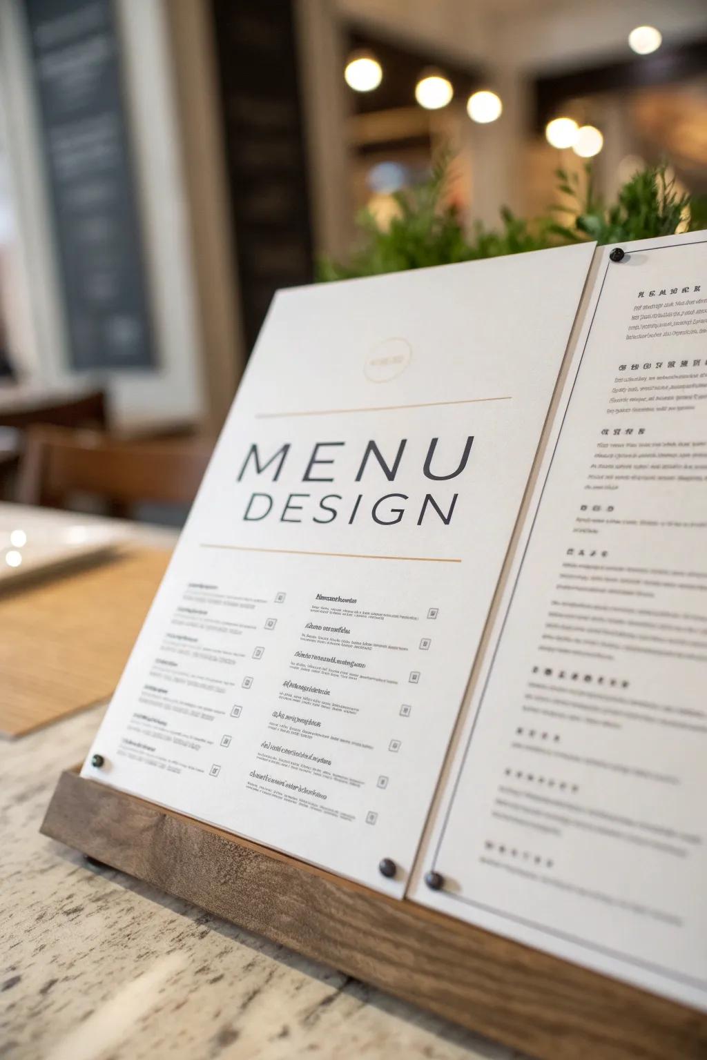 Empty space: the uncredited champion of neat and inviting menu design.