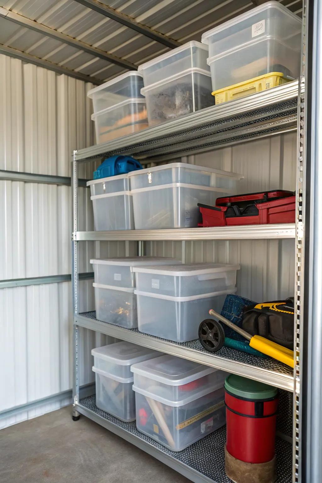 See-through boxes make everything clear and easy to grab.
