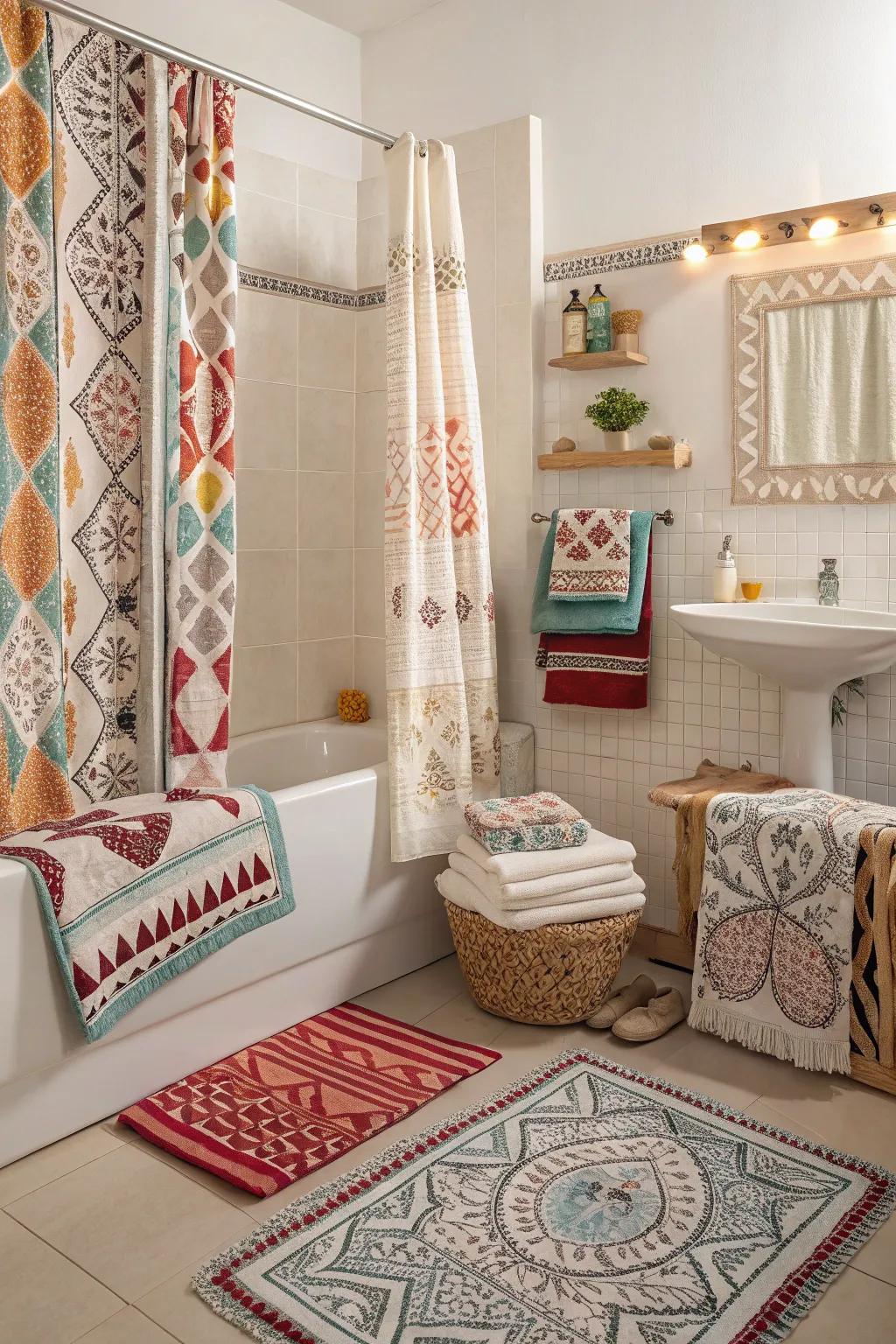 Varied fabrics add layers of comfort.