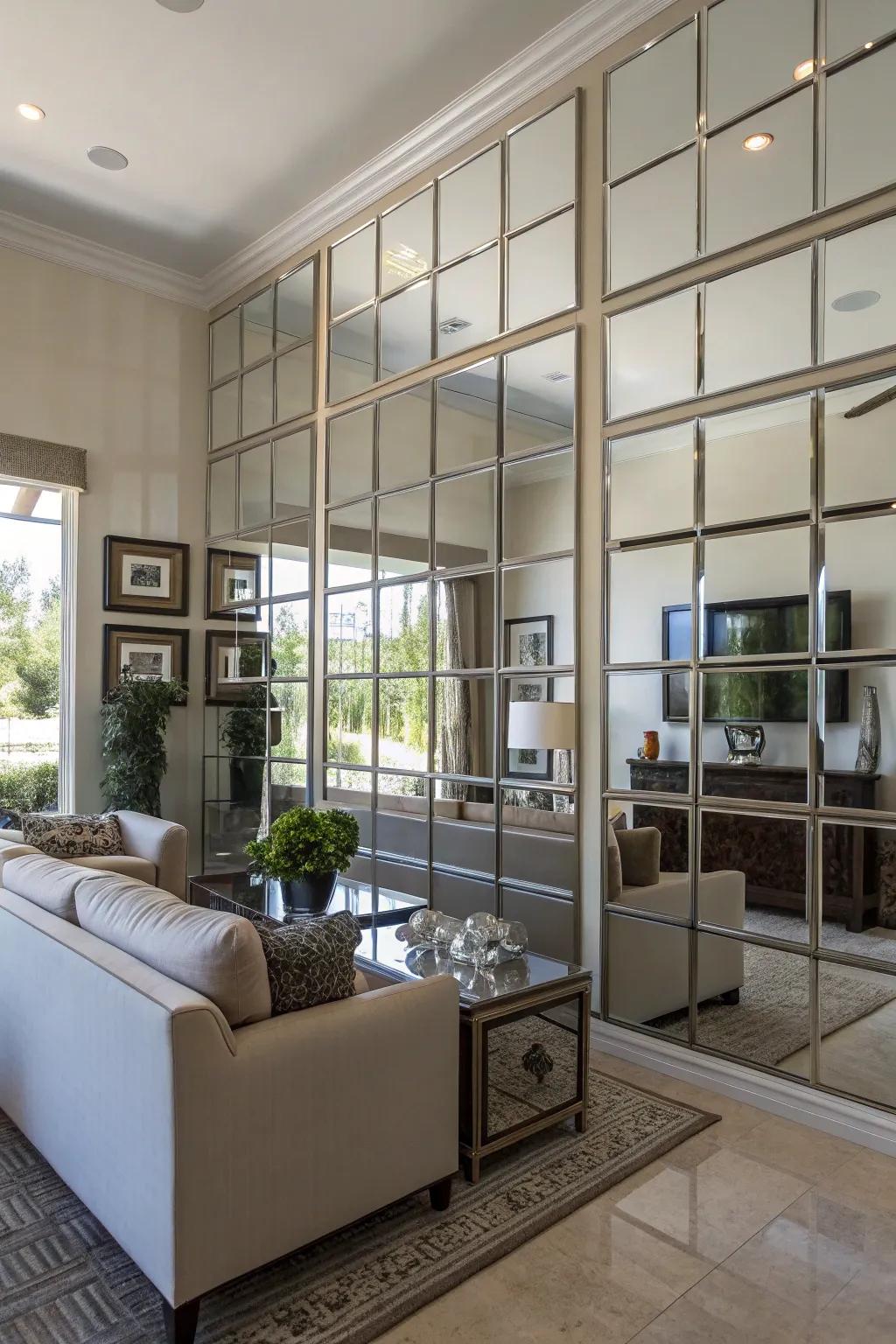 Reflector segments can cause any room to feel vast and elegant.