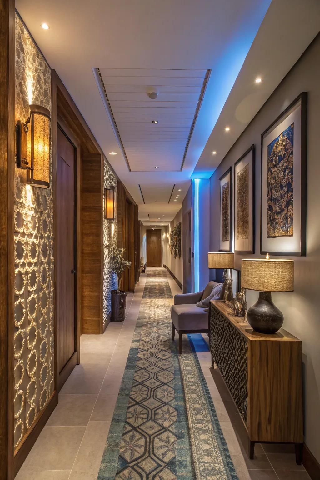 Harmonizing warm and cool tones establishes visual equilibrium.