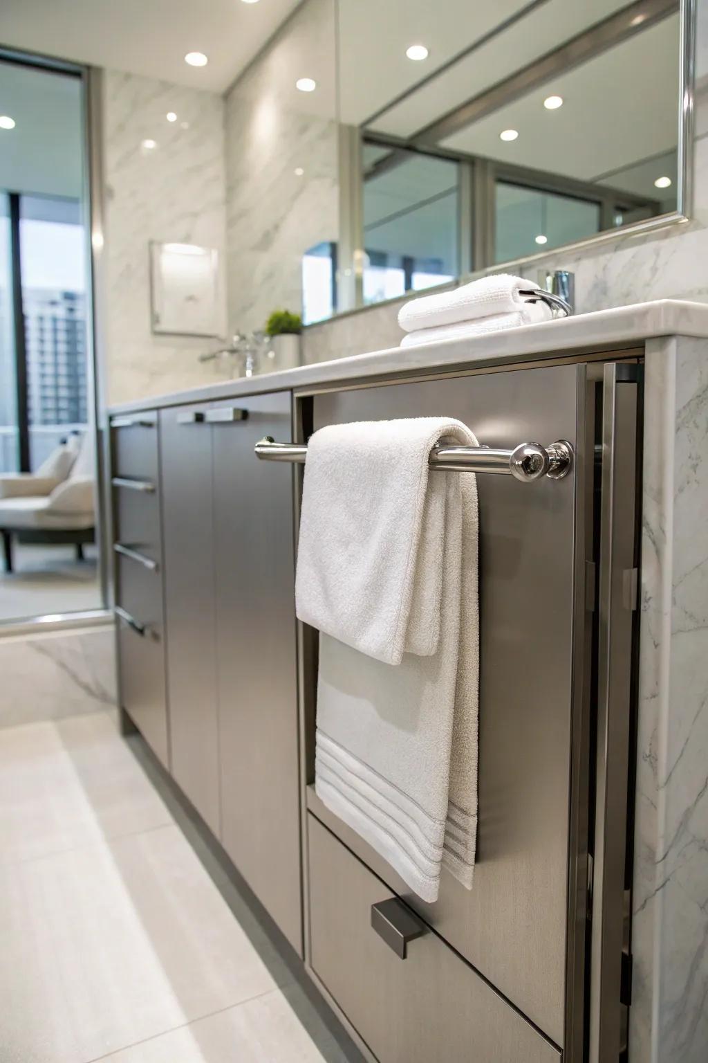 Innovative and non-invasive: the magnetic towel bar.