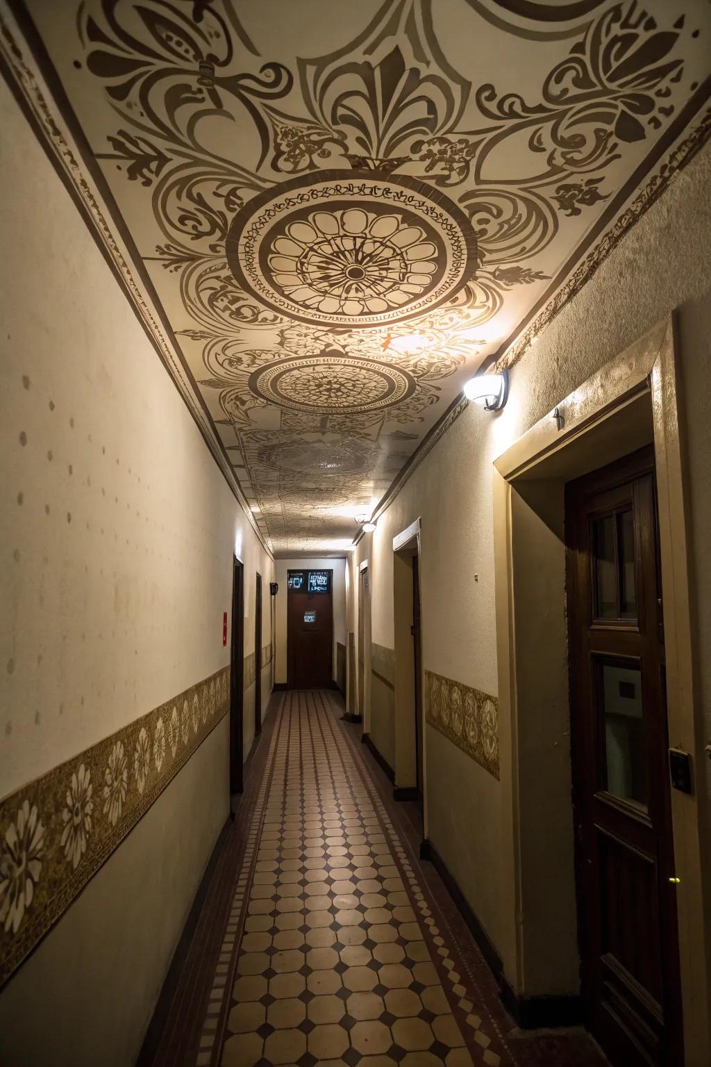Unique ceiling details introduce an unexpected touch of sophistication to your hallway.