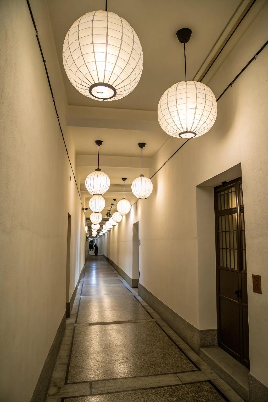 Globe lights provide a minimalist, balanced lighting solution.