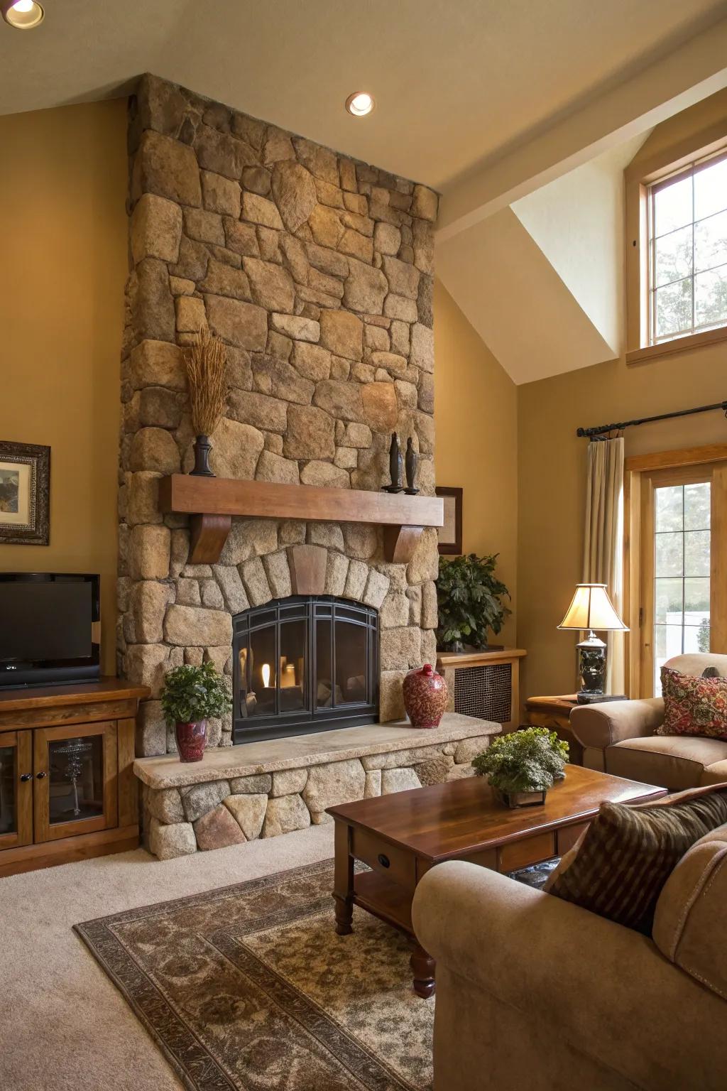 Rustic elements paired with organic coating foster warmth.