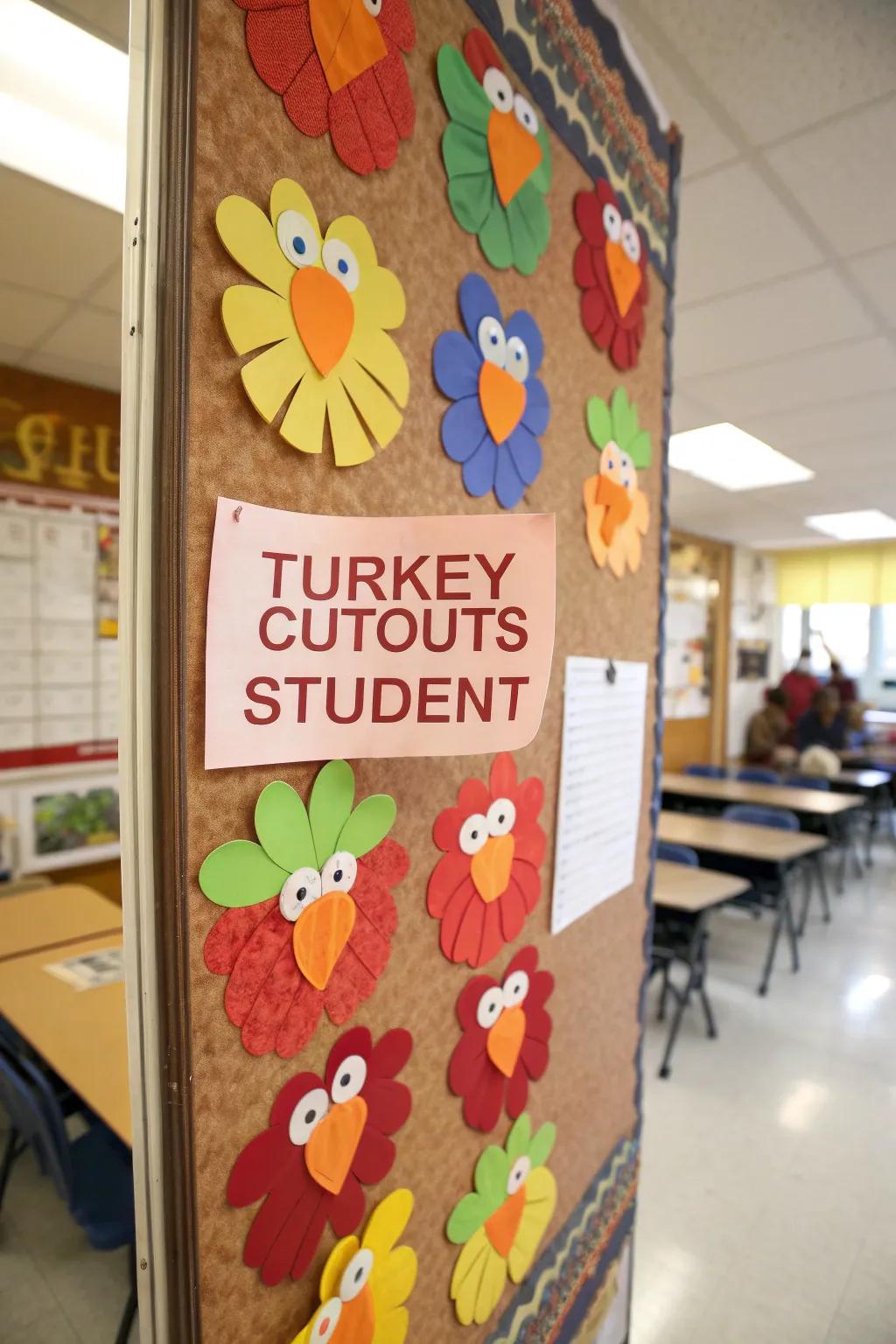 A 'Turkey Team' bulletin board.