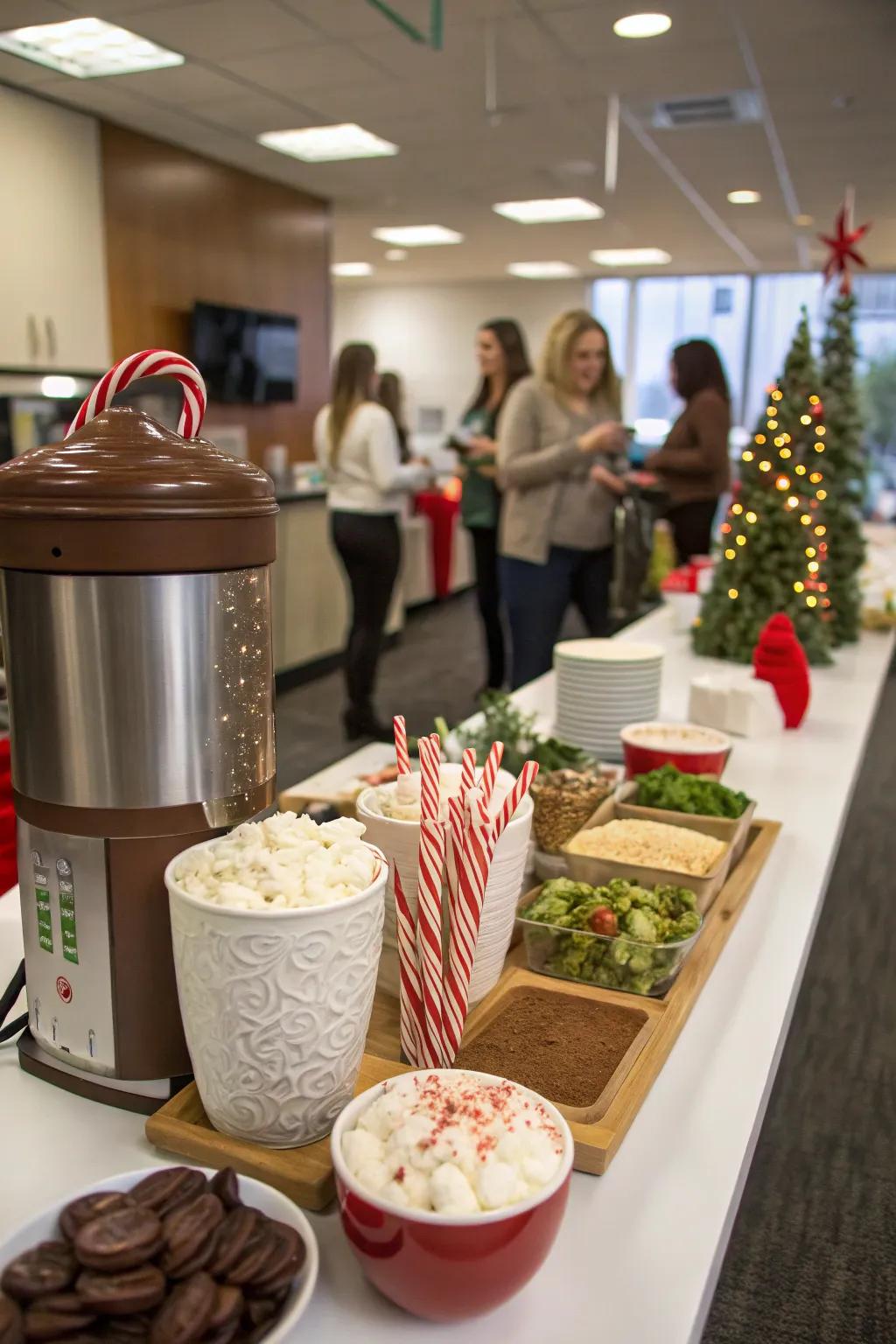 Indulge in comfort with a festive warm beverage station.