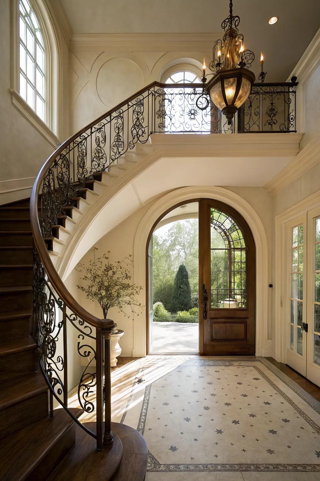 Architectural details within the entryway incorporate character and intrigue.