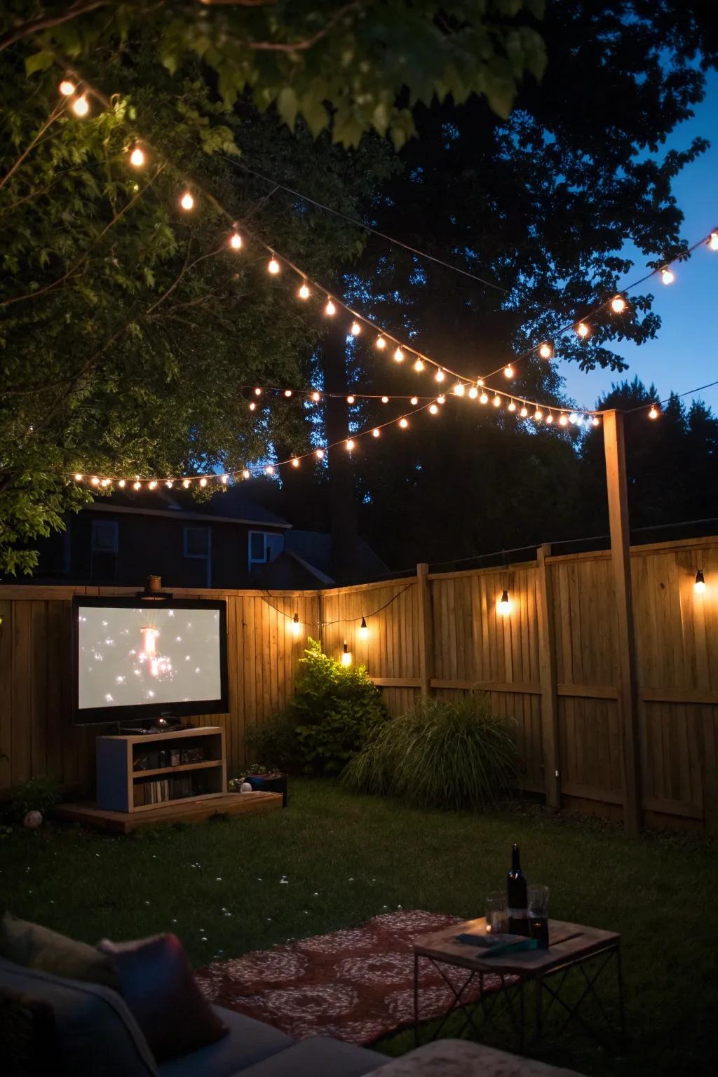 Ambient illumination elevates the disposition and practicality of your outdoor television area.