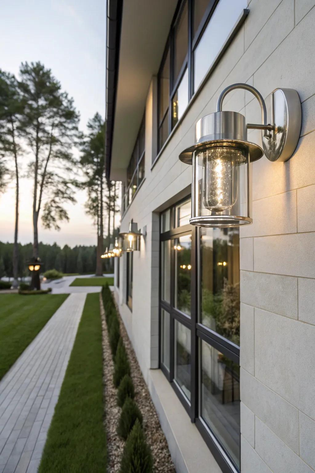 Metallic sheens impart a sophisticated radiance to facades.