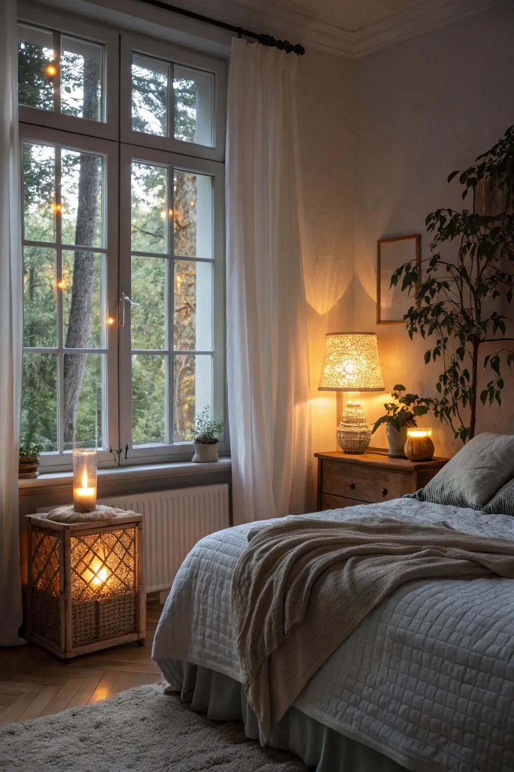 Mix natural light and ambient light for calm.