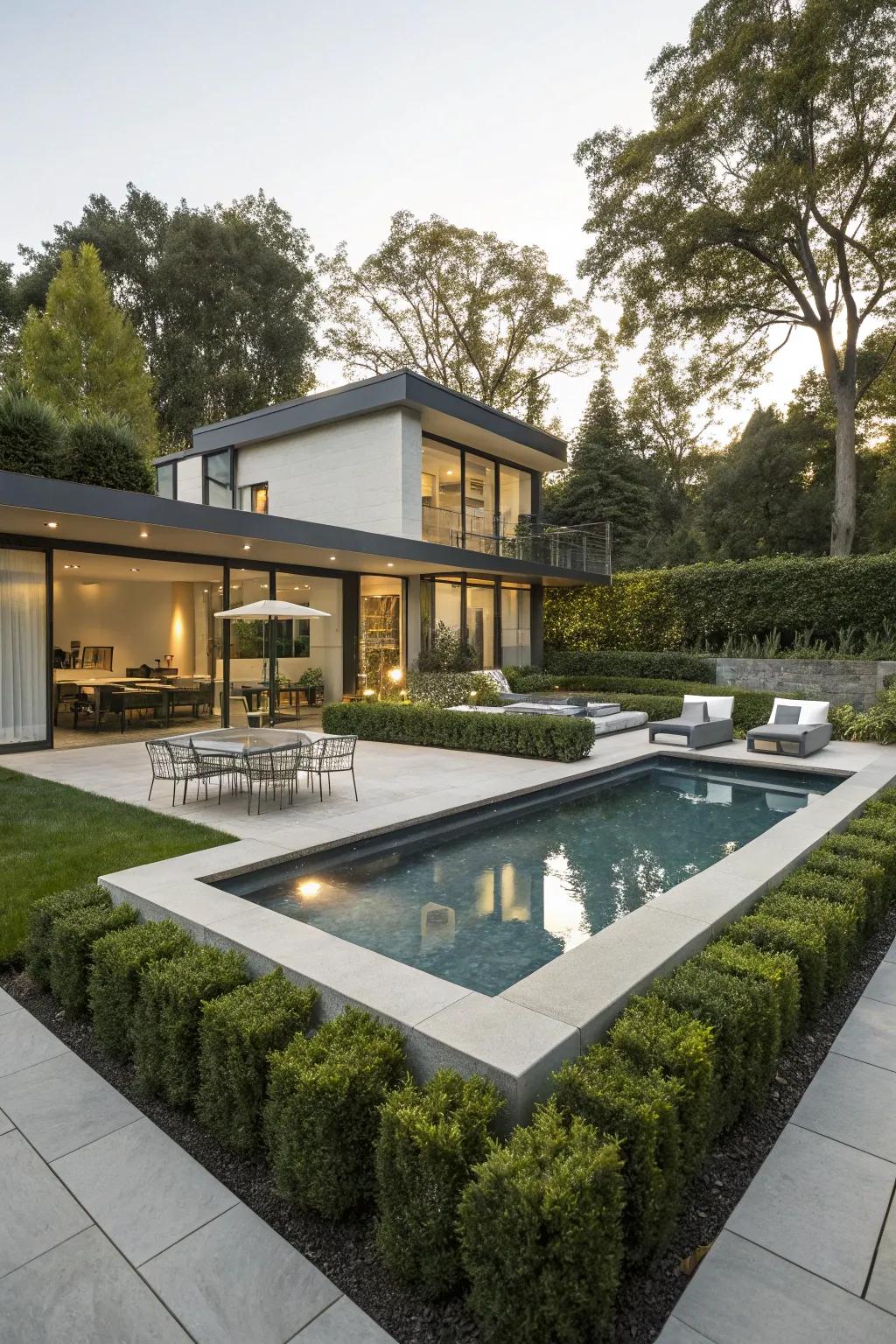 With geometric pool designs, get a modern aesthetic.