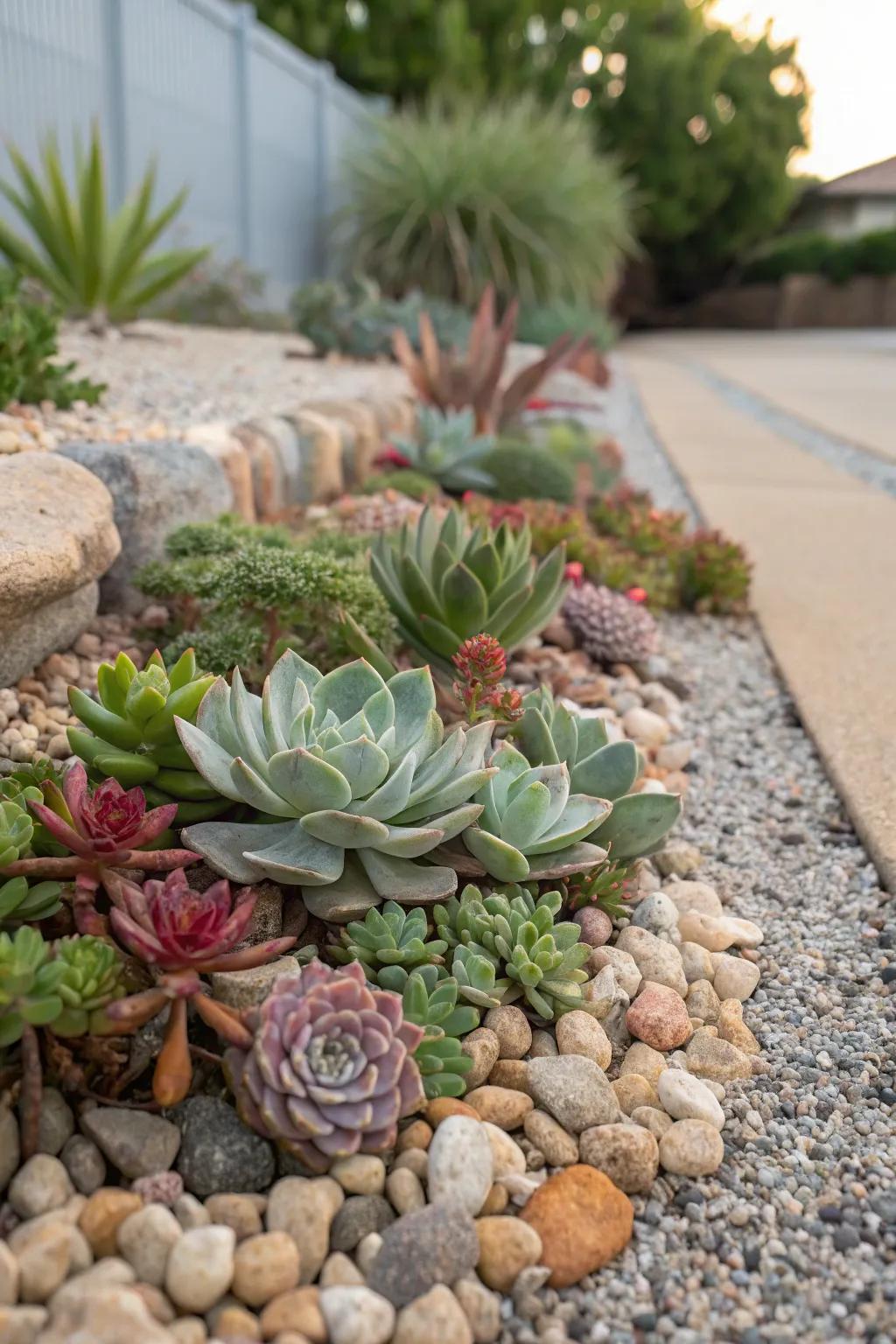 Display your succulents elegantly via a stone display.
