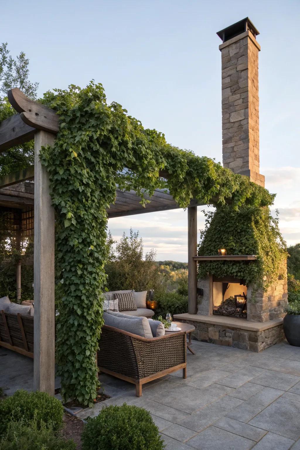Impart refinement and function with a pergola smoke stack.