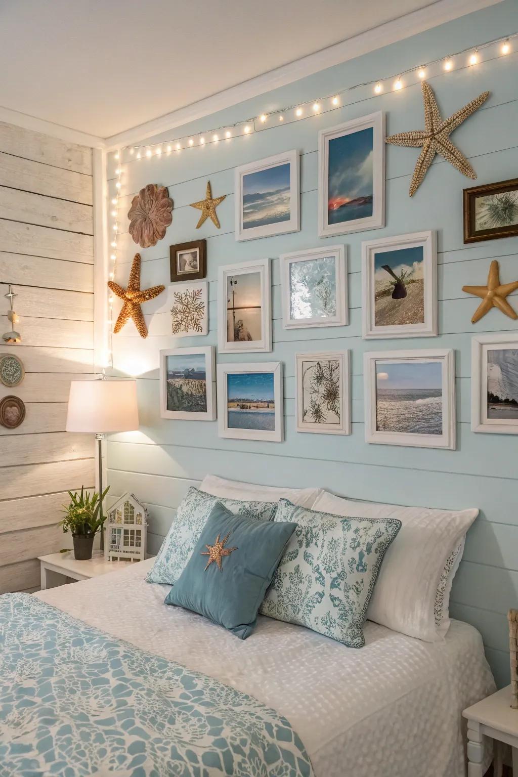 A themed picture wall that brings cohesion and elegance.