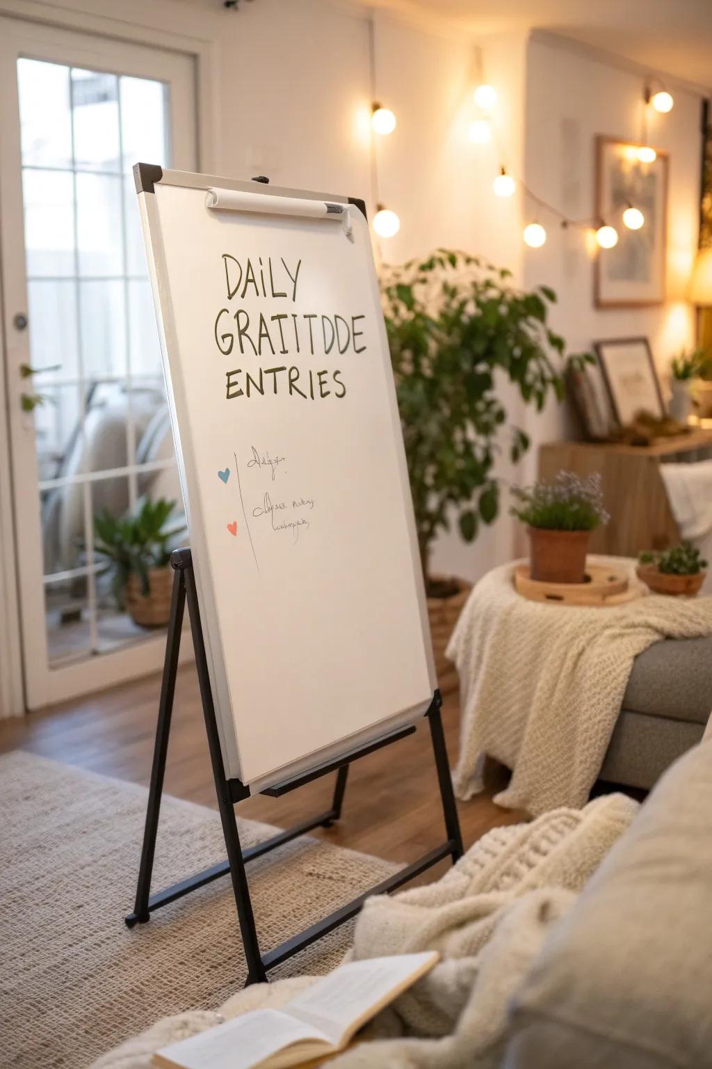 Promote positivity using a daily gratitude board.