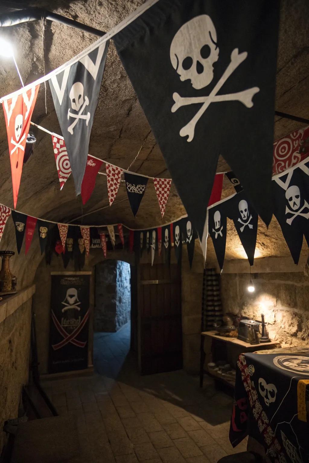 Add a hint of adventure with iconic pirate symbols.