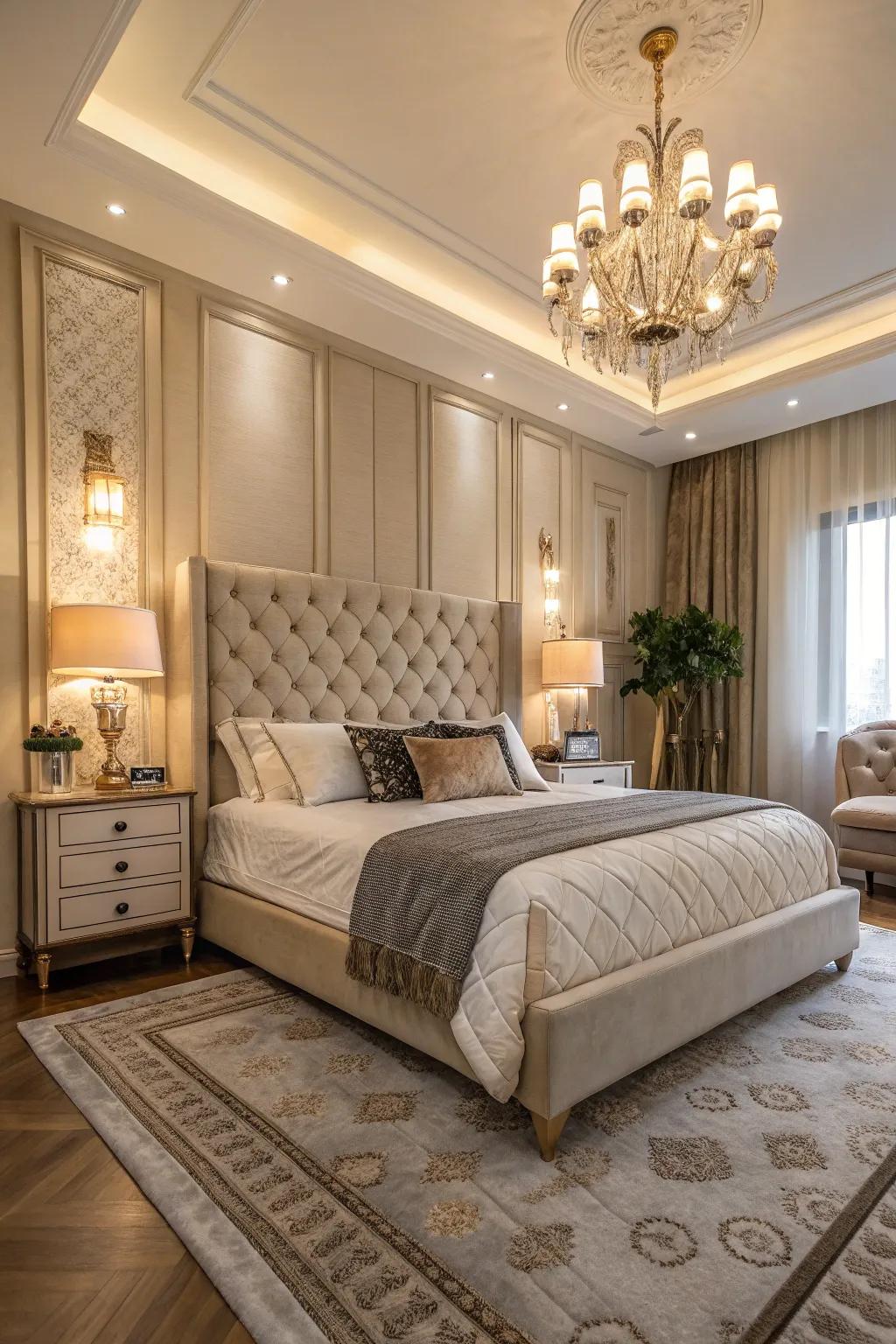 Upholstered beds offer comfort and luxury.