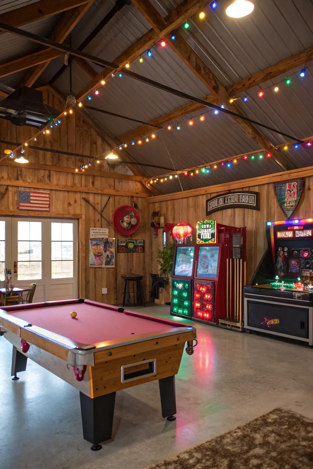 Transform your pole barn into a lively game area.
