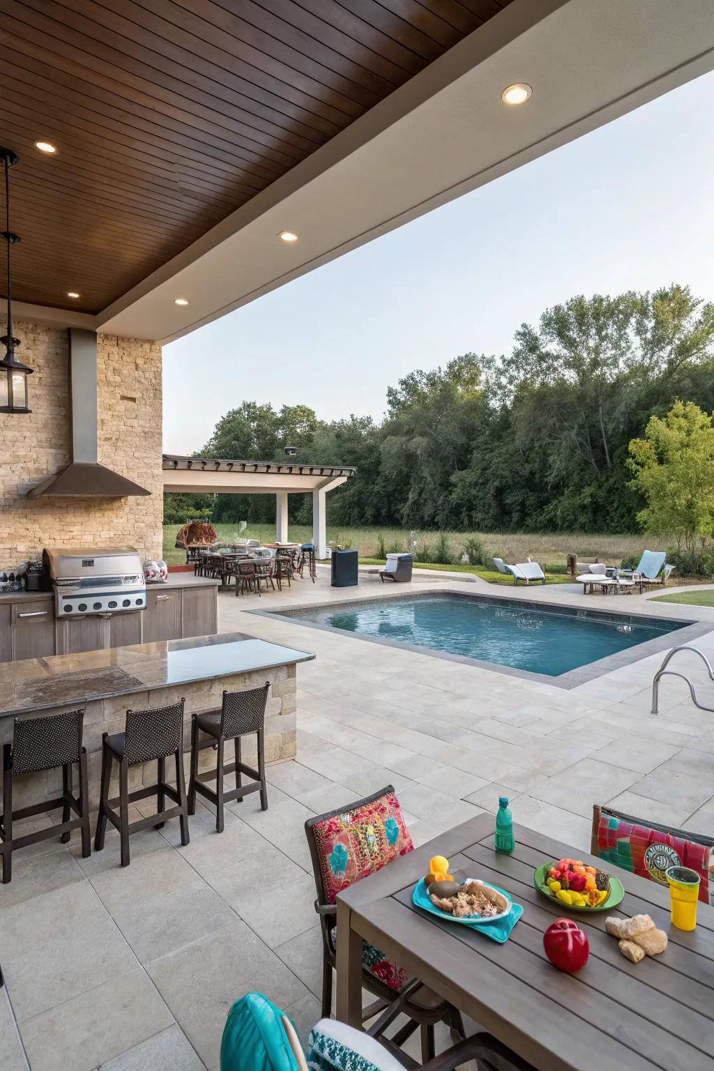 Integrated zones amplify functionality and fluidity within the context of your alfresco sector.