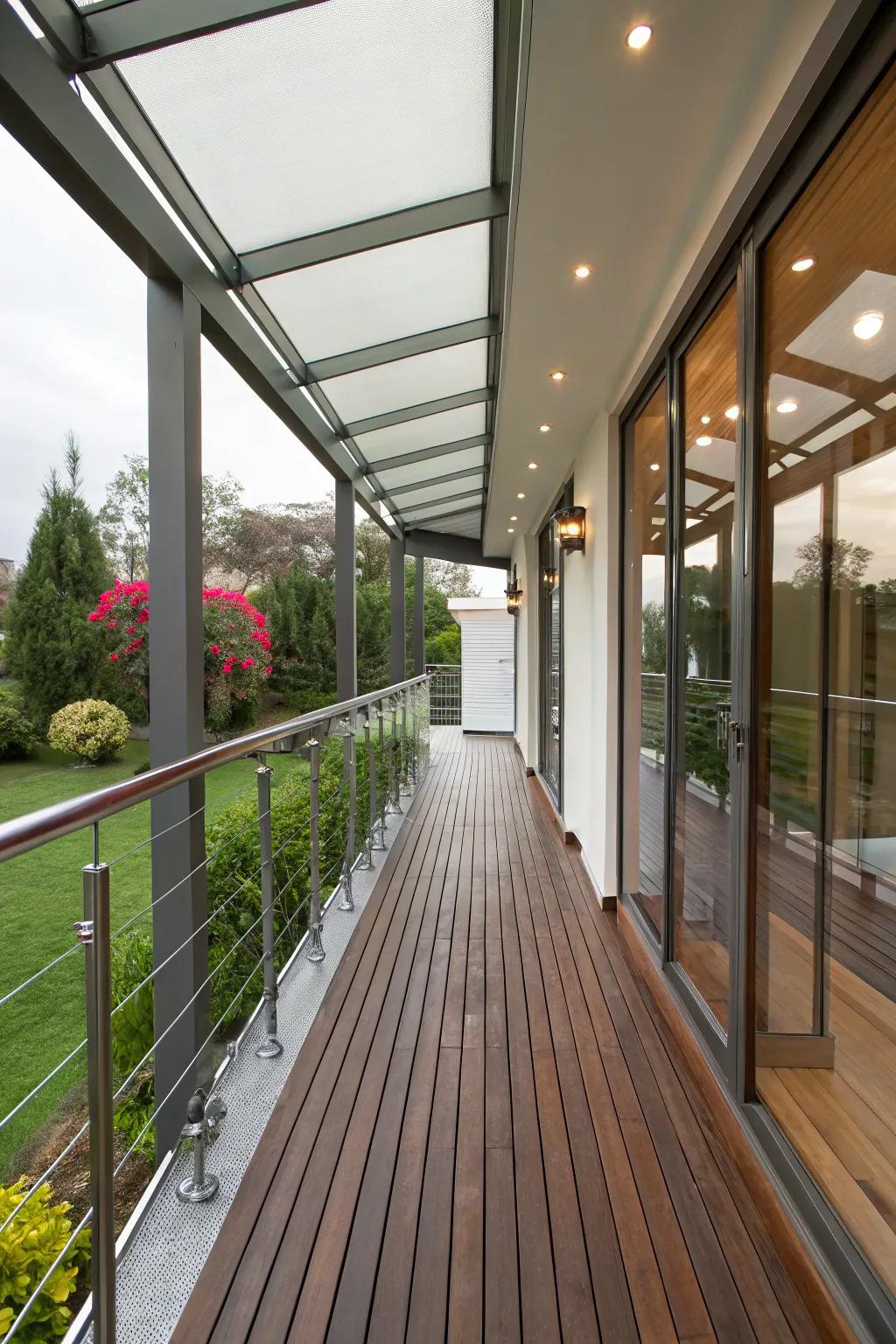 Sleek modern design using combined materials.
