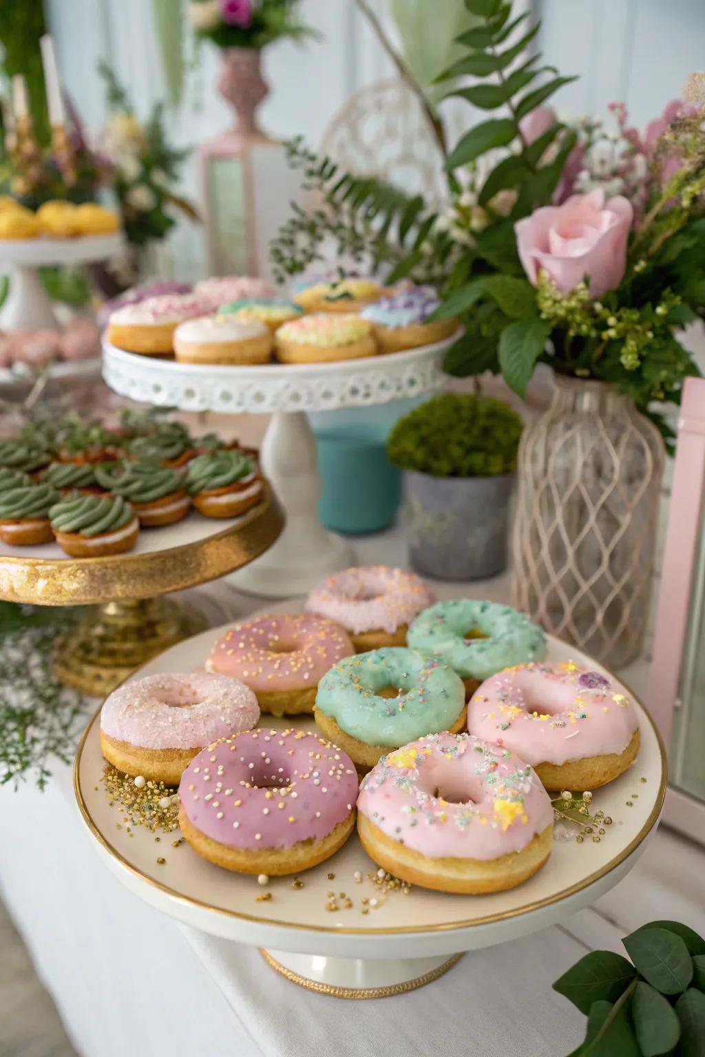 Shimmer-covered donuts adding sparkle to your treat offerings.