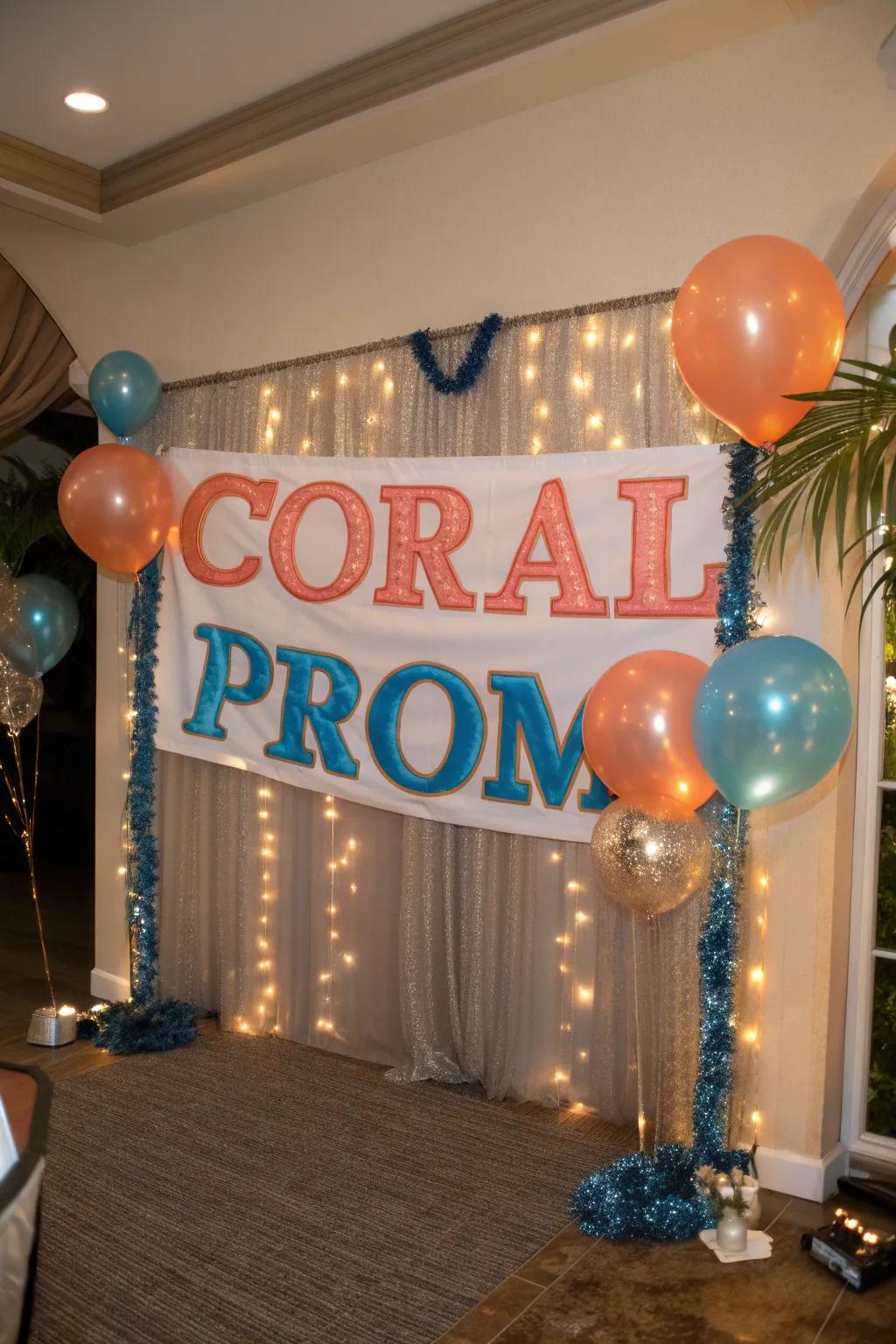 A customized streamer makes your prom uniquely yours, marking the evening with special memories.
