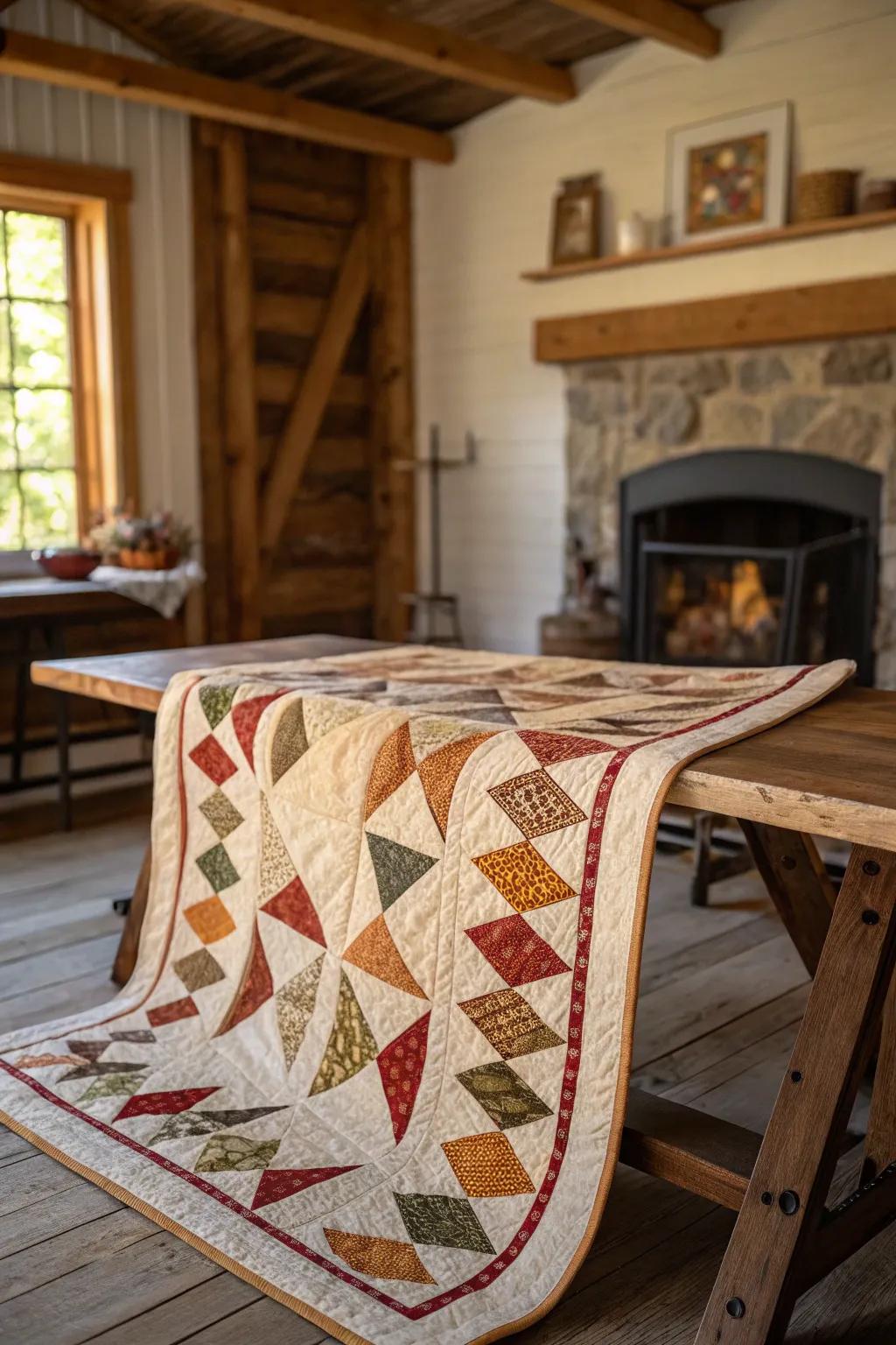 Fabric edge binding constitutes an eccentric and eco-conscious finishing detail.