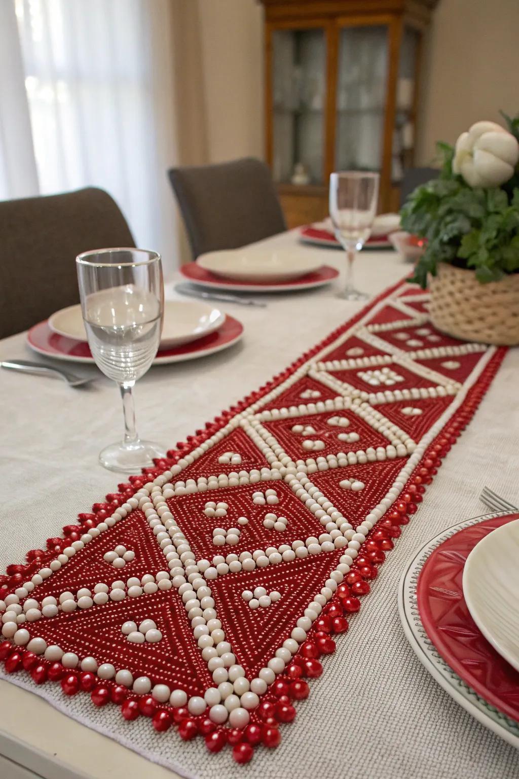 Liven up your dining area with a stone table runner.