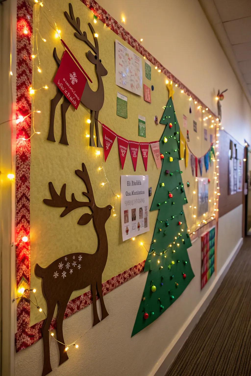 Illuminated bulbs add a magical touch to your reindeer display.